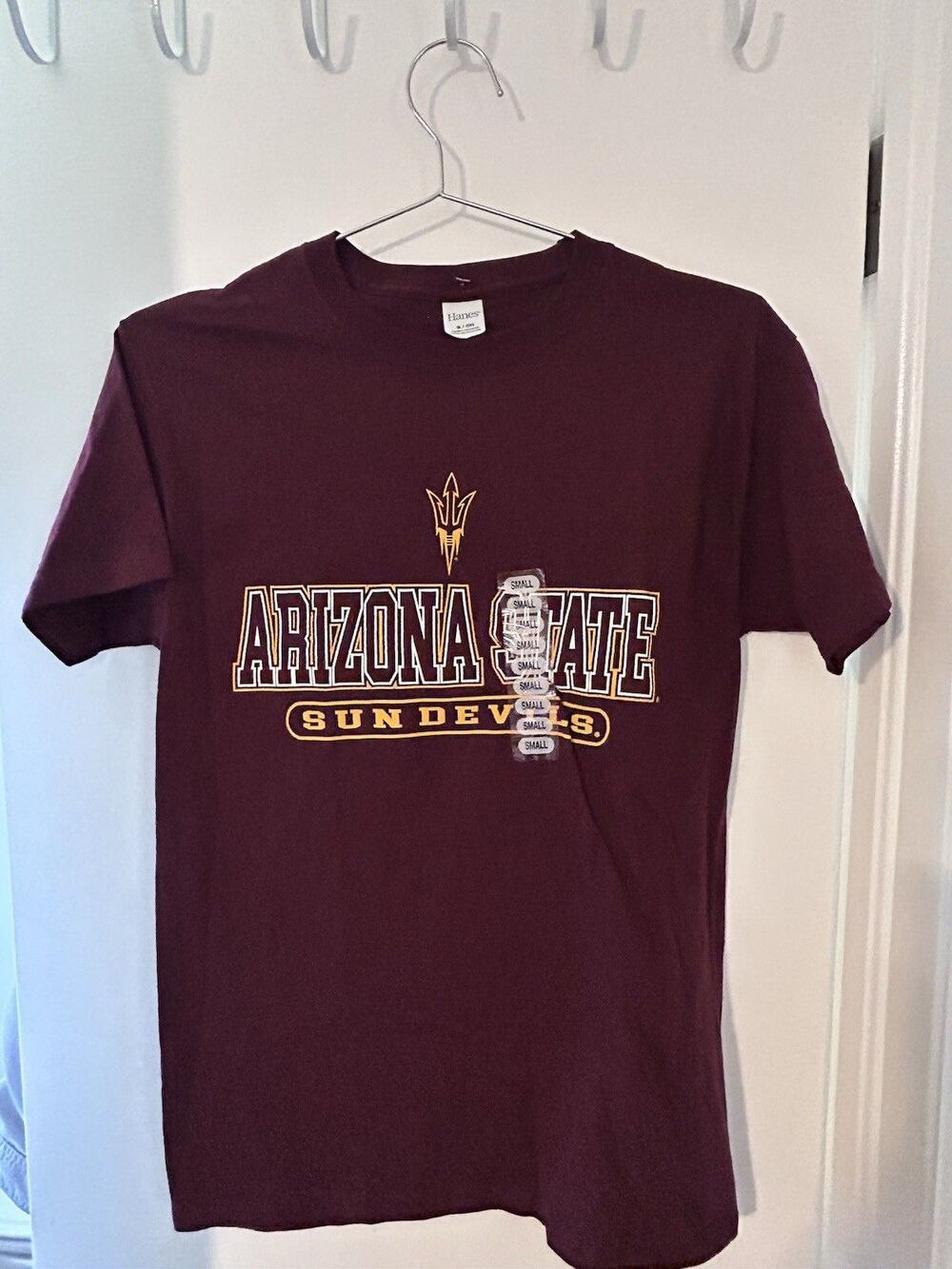 New Hanes Arizona State Sun Devils T-Shirt Small Maroon ASU NCAA
